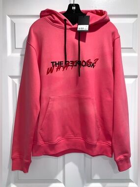 The KOOPLES $220 NWT Unisex Pink Graphic Hoodie, Size M.